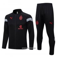 Jacke Trainingsanzug AC Milan 2022-2023 Schwarz y Rot