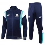 Jacke Trainingsanzug Olympique Marsella 2023-2024 Blau Oscuro