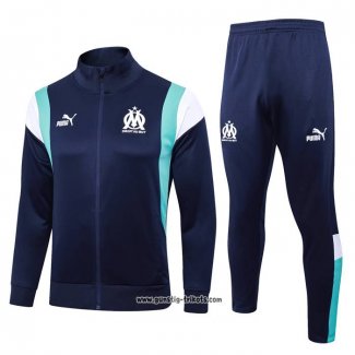 Jacke Trainingsanzug Olympique Marsella 2023-2024 Blau Oscuro