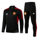 Sweatshirt Trainingsanzug Manchester United 2022-2023 Schwarz