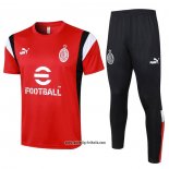 Trainingsanzug AC Milan Kurzarm 2023-2024 Rot