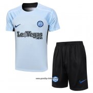 Trainingsanzug Inter Milan Kurzarm 2023-2024 Blau - Kurze Hose