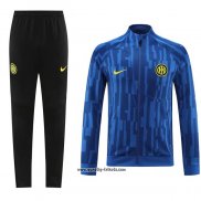 Jacke Trainingsanzug Inter Milan 2023-2024 Blau