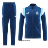 Jacke Trainingsanzug Olympique Marsella Kinder 2023-2024 Blau