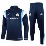 Sweatshirt Trainingsanzug Olympique Marsella 2023-2024 Blau Oscuro