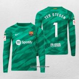 Barcelona Spieler Ter Stegen Torwarttrikot Langarm 2023-2024 Grun