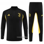 Sweatshirt Trainingsanzug Juventus 2023-2024 Schwarz