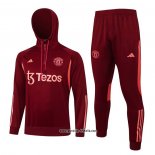 Sweatshirt Trainingsanzug Manchester United Kinder 2023-2024 Rot Oscuro