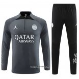 Sweatshirt Trainingsanzug Paris Saint-Germain Jordan 2023-2024 Grau