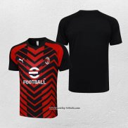 Traingsshirt AC Milan 2023-2024 Rot y Schwarz
