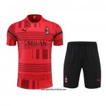 Trainingsanzug AC Milan Kurzarm 2022-2023 Rot - Kurze Hose