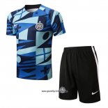 Trainingsanzug Inter Milan Kurzarm 2022-2023 Blau - Kurze Hose