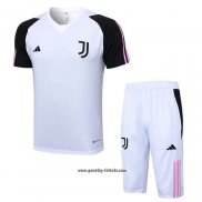 Trainingsanzug Juventus Kurzarm 2023-2024 WeiB - Kurze Hose