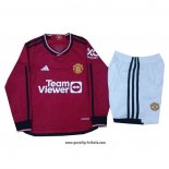 Manchester United Heimtrikot Kinder Langarm 2023-2024