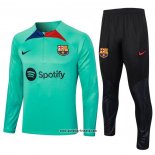 Sweatshirt Trainingsanzug Barcelona Kinder 2023-2024 Grun Claro