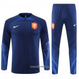 Sweatshirt Trainingsanzug Niederlande 2022-2023 Blau Oscuro
