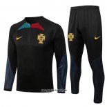 Sweatshirt Trainingsanzug Portugal 2022-2023 Schwarz