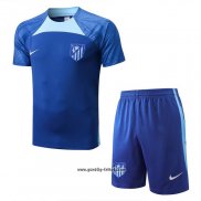 Trainingsanzug Atletico Madrid Kurzarm 2022-2023 Blau - Kurze Hose