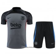 Trainingsanzug Barcelona Kurzarm 2022-2023 Grau - Kurze Hose