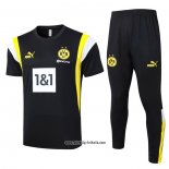 Trainingsanzug Borussia Dortmund Kurzarm 2023-2024 Schwarz