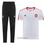 Trainingsanzug Manchester United Kurzarm 2023-2024 WeiB