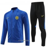 Jacke Trainingsanzug Inter Milan 2023-2024 Blau