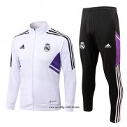 Jacke Trainingsanzug Real Madrid 2022-2023 WeiB y Purpura