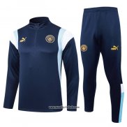 Sweatshirt Trainingsanzug Manchester City 2023-2024 Blau Oscuro