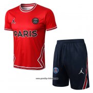 Trainingsanzug Paris Saint-Germain Jordan Kurzarm 2022-2023 Rot - Kurze Hose