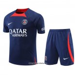 Trainingsanzug Paris Saint-Germain Kurzarm 2022-2023 Blau Oscuro - Kurze Hose