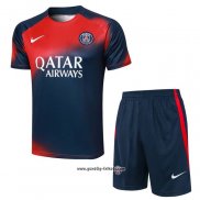 Trainingsanzug Paris Saint-Germain Kurzarm 2023-2024 Rot y Blau - Kurze Hose