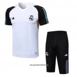 Trainingsanzug Real Madrid Kurzarm 2023-2024 WeiB - Kurze Hose