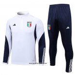 Sweatshirt Trainingsanzug Italien Kinder 2023-2024 WeiB