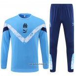 Sweatshirt Trainingsanzug Olympique Marsella 2022 Blau Claro