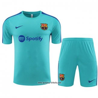 Trainingsanzug Barcelona Kurzarm 2023-2024 Grun - Kurze Hose