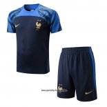 Trainingsanzug Frankreich Kurzarm 2022-2023 Blau - Kurze Hose