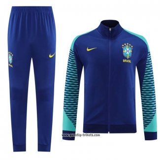 Jacke Trainingsanzug Brasilien 2023-2024 Blau