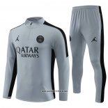 Sweatshirt Trainingsanzug Paris Saint-Germain Jordan 2023-2024 Grau