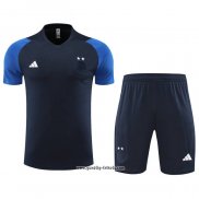 Trainingsanzug Algerien Kurzarm 2023-2024 Blau - Kurze Hose