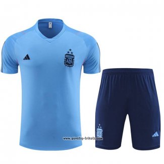 Trainingsanzug Argentinien Kurzarm 2023-2024 Blau Oscuro - Kurze Hose