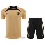 Trainingsanzug Chelsea Kurzarm 2022-2023 Gold - Kurze Hose