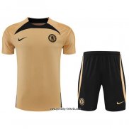 Trainingsanzug Chelsea Kurzarm 2022-2023 Gold - Kurze Hose