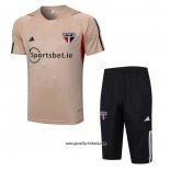 Trainingsanzug Sao Paulo Kurzarm 2023-2024 Gelb - Kurze Hose