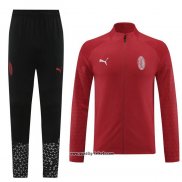 Jacke Trainingsanzug AC Milan 2023-2024 Rot Oscuro