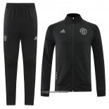 Jacke Trainingsanzug Manchester United 2022-2023 Schwarz