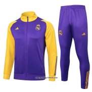 Jacke Trainingsanzug Real Madrid 2023-2024 Purpura