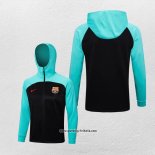 Kapuzenjacke Barcelona 2022-2023 Blau y Schwarz