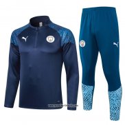 Sweatshirt Trainingsanzug Manchester City 2023-2024 Blau Oscuro