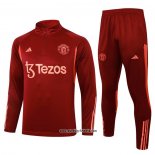 Sweatshirt Trainingsanzug Manchester United 2023-2024 Rot