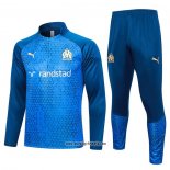 Sweatshirt Trainingsanzug Olympique Marsella Kinder 2023-2024 Blau Oscuro